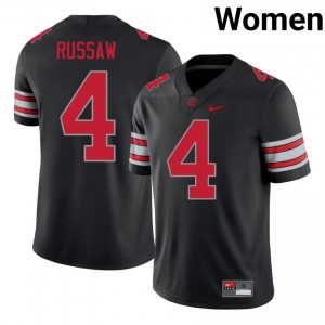 Qua Russaw #4 Buckeyes Black Women Stitch Jersey | 2026 Season College Football Merch lhj61X14