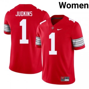 Quinshon Judkins #1 Ohio State Scarlet Women Embroidery Jersey | 2026 NCAA Football Gear KAs4P194