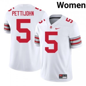 Riley Pettijohn #5 Buckeyes White Women Stitched Jersey | Classic College Football Edition 5AxGKM24
