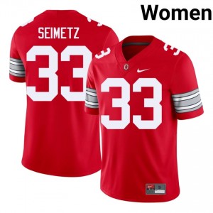 Ryan Seimetz #33 Ohio State Buckeyes Scarlet Women Embroidery Jersey | Pro Cut NCAA Football Edition PjHl7236