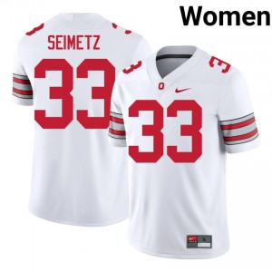 Ryan Seimetz #33 OSU Buckeyes White Women Stitched Jersey | Classic High School Football Apparel 8mchW562
