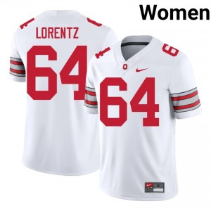 Simon Lorentz #64 OSU Buckeyes White Women Stitched Jersey | Block O High School Football Uniform auAx5268