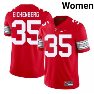 Tommy Eichenberg #35 OSU Buckeyes Scarlet Women Embroidery Jersey | Elite Thread University Football Apparel 3SL7kg17