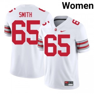 Tucker Smith #65 OSU White Women Stitched Jersey | Exclusive University Football Wear Gq075714