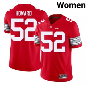 Ty Howard #52 Buckeyes Scarlet Women Embroidery Jersey | Genuine College Football Gear 82444683