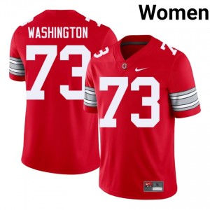 Vasean Washington #73 Ohio State Buckeyes Scarlet Women Embroidery Jersey | Replica NCAA Football Gear L6Ny1099