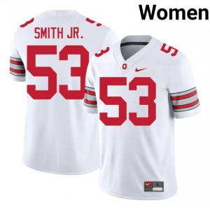 Will Smith Jr. #53 Ohio State Buckeyes White Women Stitched Jersey | Limited High School Football Merch 3yc41E68