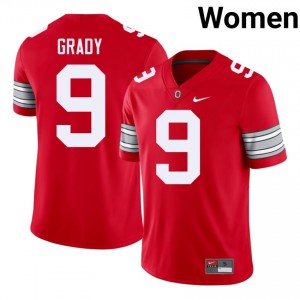 Zion Grady #9 OSU Scarlet Women Embroidery Jersey | Durable University Football Apparel SBSm1P90