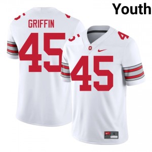 Archie Griffin #45 Ohio State White Youth Stitched Jersey | Licensed College Football Edition iJx20B73