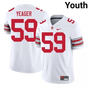 Ashton Yeager #59 Ohio State White Youth Stitched Jersey | Gameday College Football Uniform 1B522649