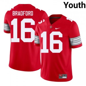 Blaine Bradford #16 OSU Scarlet Youth Embroidery Jersey | Officially Licensed University Football Uniform 5t676c28