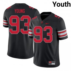 Brady Young #93 Ohio State Black Youth Stitch Jersey | Elite Thread College Football Uniform 37vS3t24