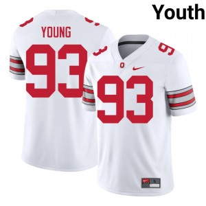 Brady Young #93 OSU Buckeyes White Youth Stitched Jersey | Limited University Football Apparel fG543w80