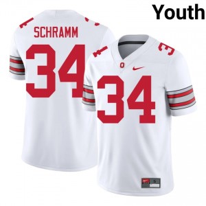 Brennen Schramm #34 Ohio State Buckeyes White Youth Stitched Jersey | Block O High School Football Merch TKE74J59