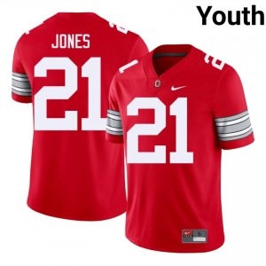 Brenten Jones #21 OSU Buckeyes Scarlet Youth Embroidery Jersey | Moisture Wicking High School Football Uniform 25BhXG65