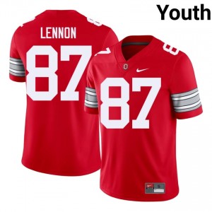 Brody Lennon #87 Ohio State Scarlet Youth Embroidery Jersey | Elite College Football Uniform 0f86XN77