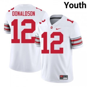 CJ Donaldson #12 Ohio State White Youth Stitched Jersey | Gameday NCAA Football Edition Dk0X7471