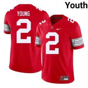 Chase Young #2 Ohio State Buckeyes Scarlet Youth Embroidery Jersey | Officially Licensed High School Football Apparel 8VC65123