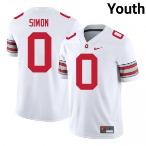 Cody Simon #0 Ohio State Buckeyes White Youth Stitched Jersey | Fresh NCAA Football Apparel jWGP0L39