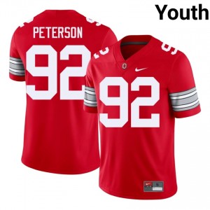 Cooper Peterson #92 Ohio State Scarlet Youth Embroidery Jersey | Genuine NCAA Football Merchandise j31sd823