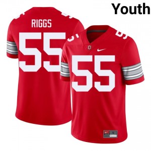 Dalton Riggs #55 OSU Buckeyes Scarlet Youth Embroidery Jersey | Gameday High School Football Merchandise m1620277