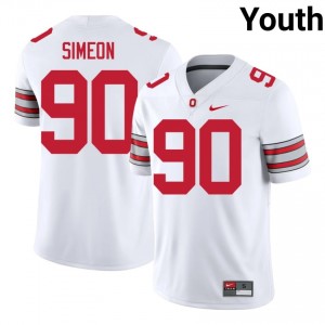 Damari Simeon #90 Buckeyes White Youth Stitched Jersey | 2026 Season College Football Uniform 110E6178