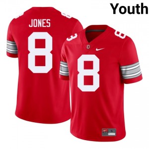 De'Zie Jones #8 Buckeyes Scarlet Youth Embroidery Jersey | Elite College Football Edition 5w0F0624