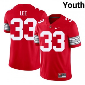 Eli Lee #33 OSU Scarlet Youth Embroidery Jersey | Gameday University Football Apparel 8B627290