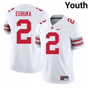 Emeka Egbuka #2 Ohio State Buckeyes White Youth Stitched Jersey | Iconic NCAA Football Merch T76Vci90