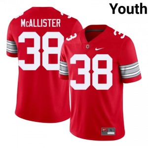 Frankie McAllister #38 OSU Buckeyes Scarlet Youth Embroidery Jersey | Elite High School Football Apparel 41Wf5183