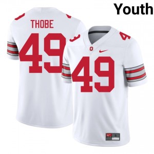 Gavin Thobe #49 Buckeyes White Youth Stitched Jersey | Classic College Football Merch 6ju07516