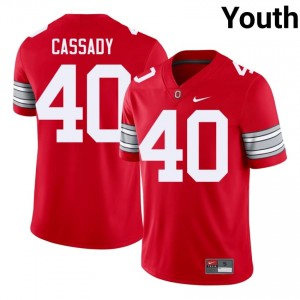 Howard Cassady #40 Ohio State Buckeyes Scarlet Youth Embroidery Jersey | Moisture Wicking High School Football Wear qj738826