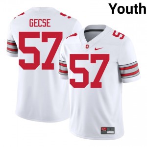 Ian Gecse #57 Ohio State Buckeyes White Youth Stitched Jersey | Exclusive High School Football Merchandise Au0U5k45