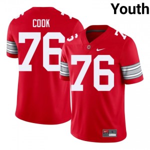 Jake Cook #76 OSU Buckeyes Scarlet Youth Embroidery Jersey | Exclusive University Football Merchandise 466K5J45