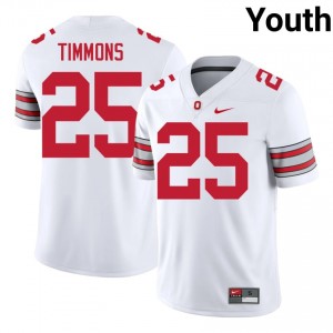 Jay Timmons #25 OSU Buckeyes White Youth Stitched Jersey | Limited High School Football Gear 01u7H138