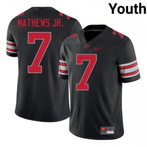 Jermaine Mathews Jr. #7 Ohio State Black Youth Sewn Jersey | Iconic NCAA Football Edition 3631Q542