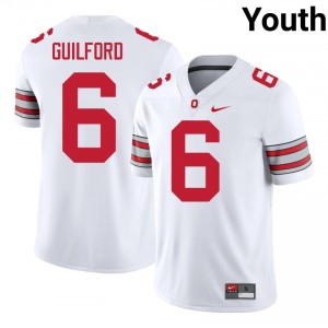 Jerquaden Guilford #6 OSU Buckeyes White Youth Stitched Jersey | Officially Licensed High School Football Uniform LN74KL65
