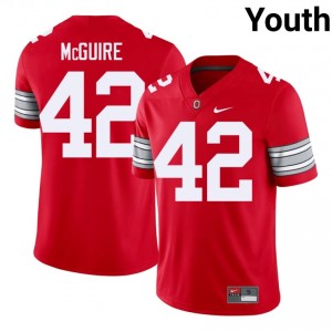 Joe McGuire #42 Ohio State Scarlet Youth Embroidery Jersey | Replica NCAA Football Edition pGiqVY52