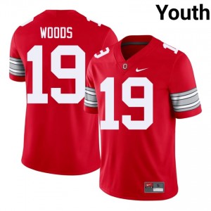 Jordyn Woods #19 OSU Buckeyes Scarlet Youth Embroidery Jersey | Elite Thread University Football Gear 36SD7K88