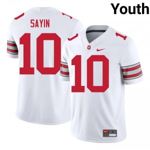 Julian Sayin #10 OSU Buckeyes White Youth Stitched Jersey | Elite High School Football Wear 13EwS159