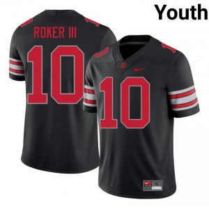 Leroy Roker III #10 OSU Buckeyes Black Youth Stitch Jersey | Durable High School Football Gear 6C761W59