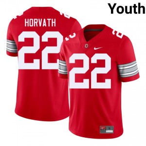 Les Horvath #22 Buckeyes Scarlet Youth Embroidery Jersey | Fresh College Football Edition H28q7d44