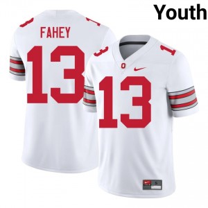 Luke Fahey #13 OSU Buckeyes White Youth Stitched Jersey | Genuine University Football Edition 128c3034
