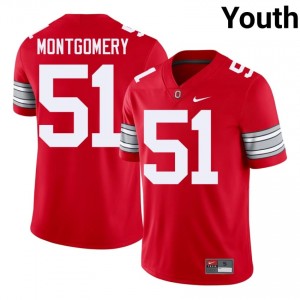 Luke Montgomery #51 Ohio State Buckeyes Scarlet Youth Embroidery Jersey | Iconic High School Football Wear b732jd39
