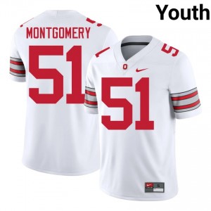 Luke Montgomery #51 OSU Buckeyes White Youth Stitched Jersey | Essential University Football Merchandise 3X31l697
