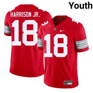 Marvin Harrison Jr. #18 OSU Scarlet Youth Embroidery Jersey | Iconic University Football Uniform KfwR0v95