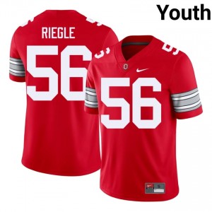 Nate Riegle #56 Buckeyes Scarlet Youth Embroidery Jersey | Licensed College Football Uniform 2cklH884