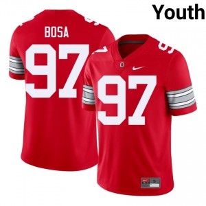 Nick Bosa #97 OSU Buckeyes Scarlet Youth Embroidery Jersey | Premium High School Football Edition r2v28X24