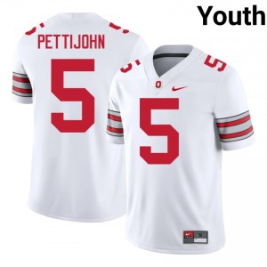 Riley Pettijohn #5 OSU Buckeyes White Youth Stitched Jersey | Iconic University Football Gear N1668387