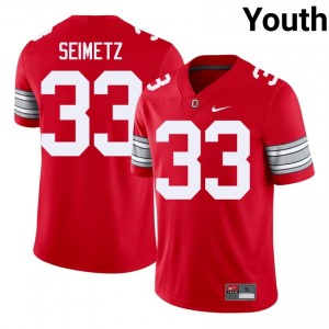 Ryan Seimetz #33 Buckeyes Scarlet Youth Embroidery Jersey | Durable College Football Gear F2Sd4C87
